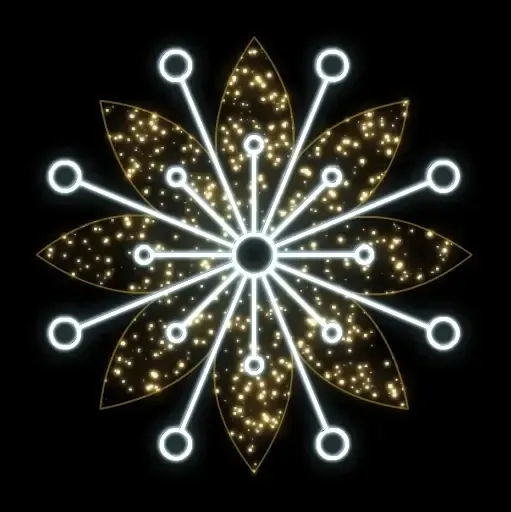 Easy Fix 2D LED flower light, Ø 150 cm, icy white, warm white, hanging, aluminium