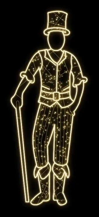 Eco Fix 2D LED light decor, male, 85 × 238 × 4.4 cm, warm white, standing, 3D printing
