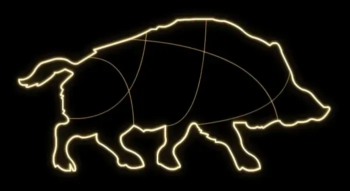 Easy Fix 2D LED light boar, 240 × 120 × 60 cm, warm white, standing, 3D printed, aluminium