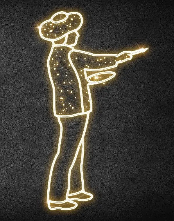 Eco Fix 2D LED light painter, 200 × 190 cm, warm white, standing, 3D printing