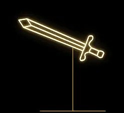 Easy Fix 2D LED lightsaber, 160 × 160 × 40 cm, warm white, standing, 3D printed, aluminium