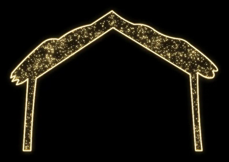 Eco Fix 2D LED light motif stable, 270 × 185 cm, warm white, standing, aluminium