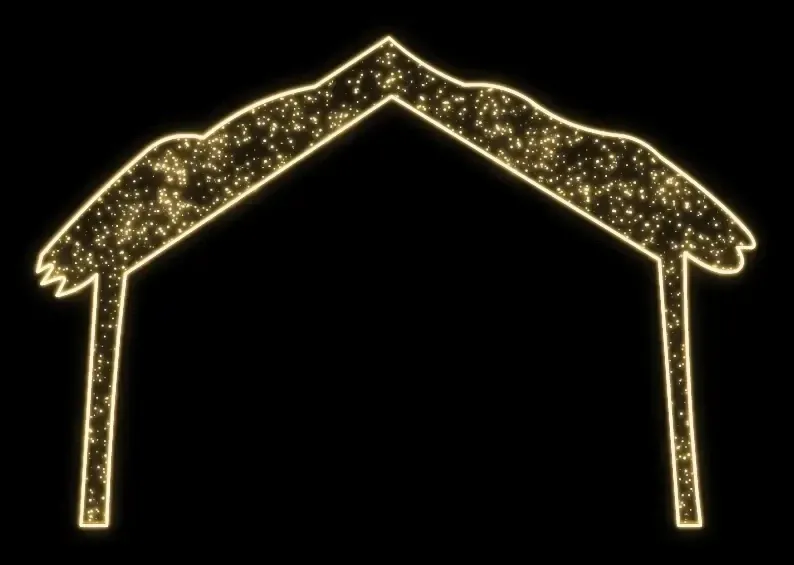 Eco Fix 2D LED light motif stable, 270 × 185 cm, warm white, standing, aluminium