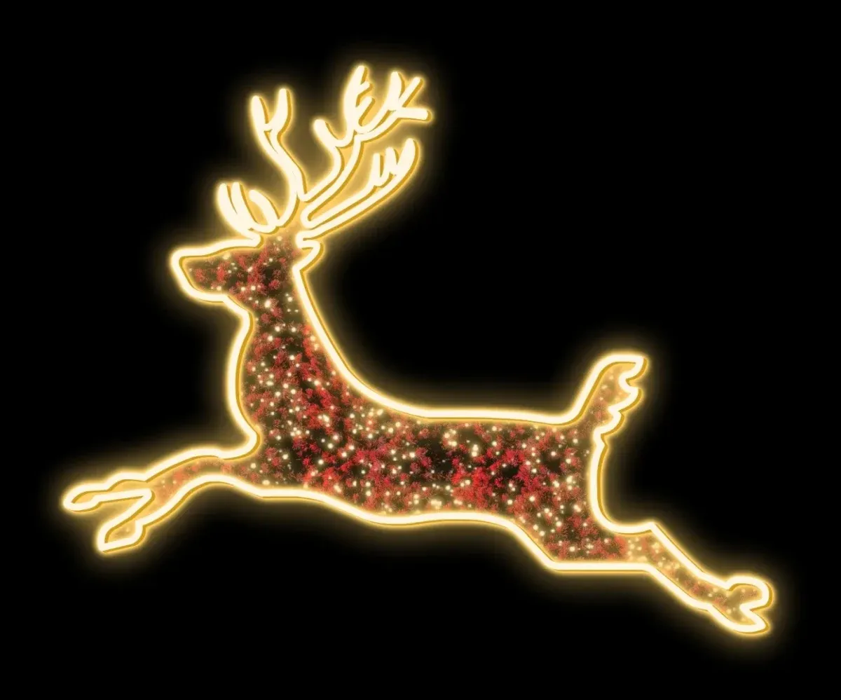 Easy Fix 2D LED light motif, deer, 190 × 250 cm, warm white, standing, aluminium
