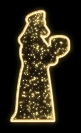 Easy Fix 2D LED light motif, King I, 105 × 185 × 50 cm, warm white, standing