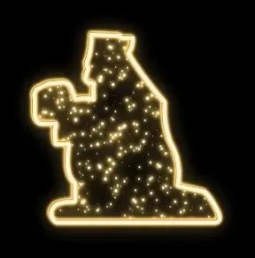 Easy Fix 2D LED light motif, King II, 110 × 120 cm, warm white, standing