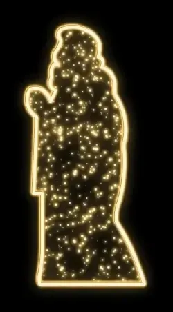 Easy Fix 2D LED light motif, King III, 80 × 190 × 50 cm, warm white, standing