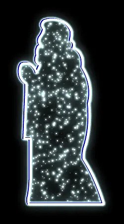 2D LED light motif, King III, 85 × 180 cm, icy white, standing