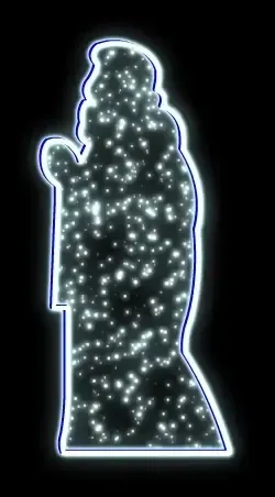 2D LED light motif, King III, 85 × 180 cm, icy white, standing
