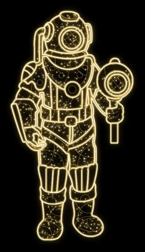 Eco Fix 2D LED light diver, 200 × 110 cm, warm white, standing, 3D printing