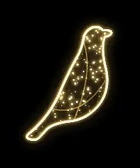 Easy Fix 2D LED light bird, with braid, hanging, 90 × 34 × 5 cm, warm white, aluminium