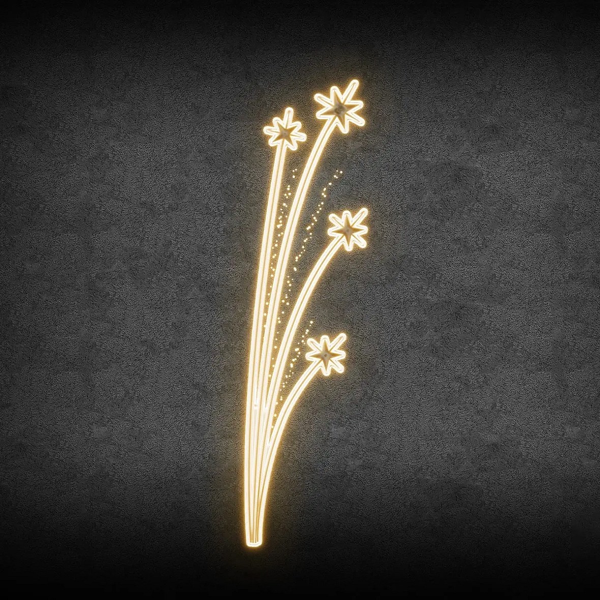 Easy Fix 2D LED star light decor, 65 × 200 cm, warm white with icy white chain, public lighting decor, aluminium
