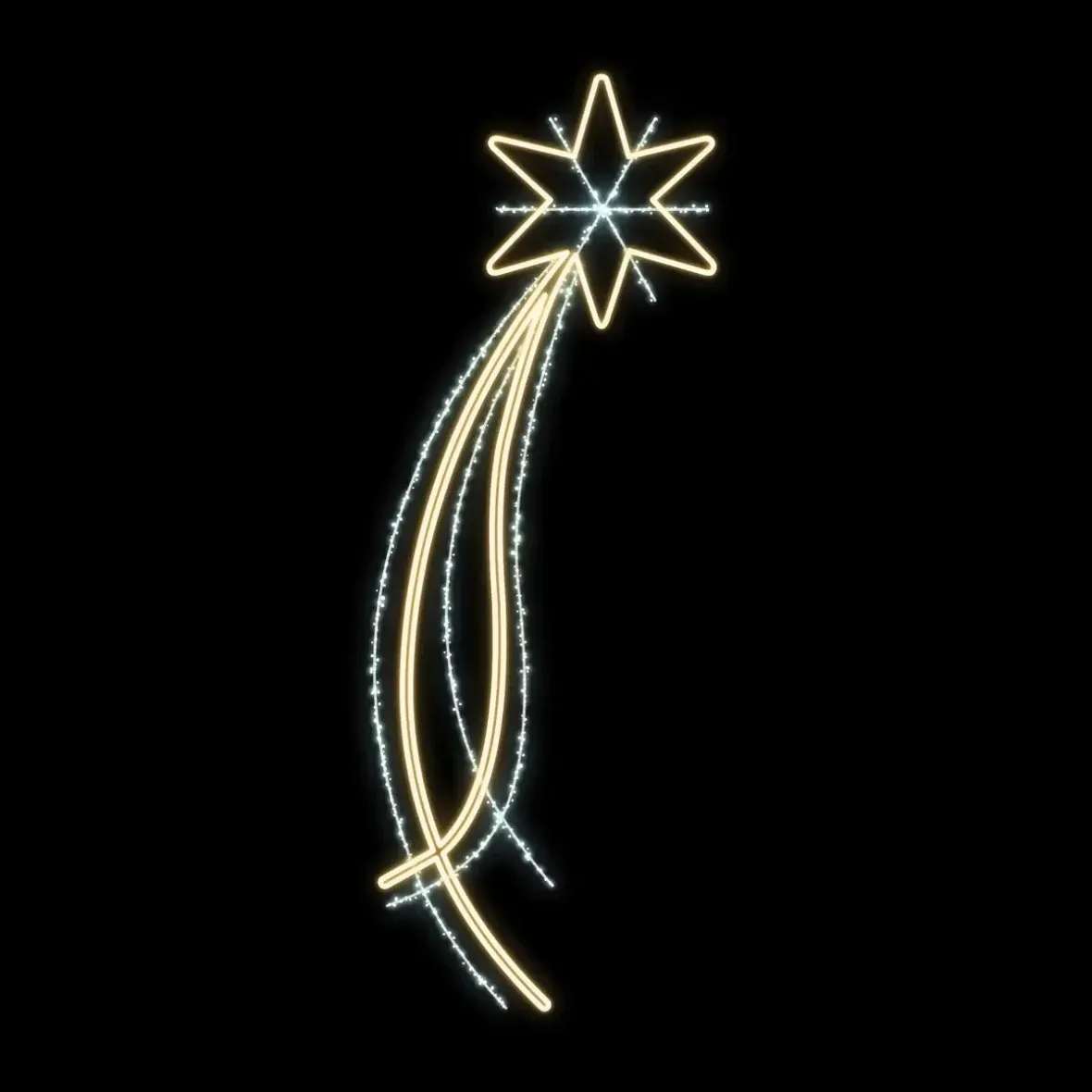 Easy Fix 2D LED comet light decor, 100 × 200 cm, warm and icy white, decor for public lighting, aluminium