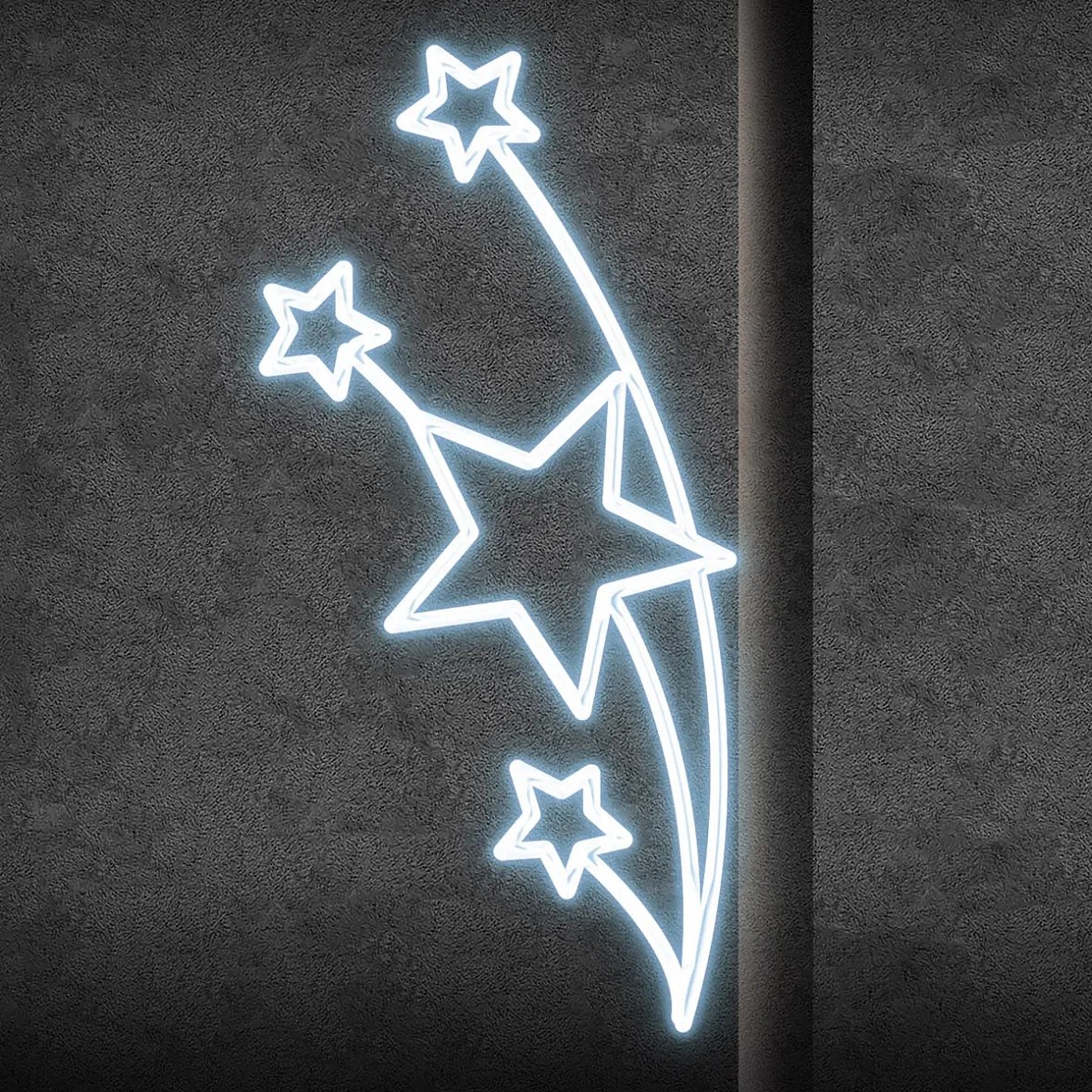 Easy Fix 2D LED star light decor, 145 × 300 cm, icy white, public lighting decor, aluminium