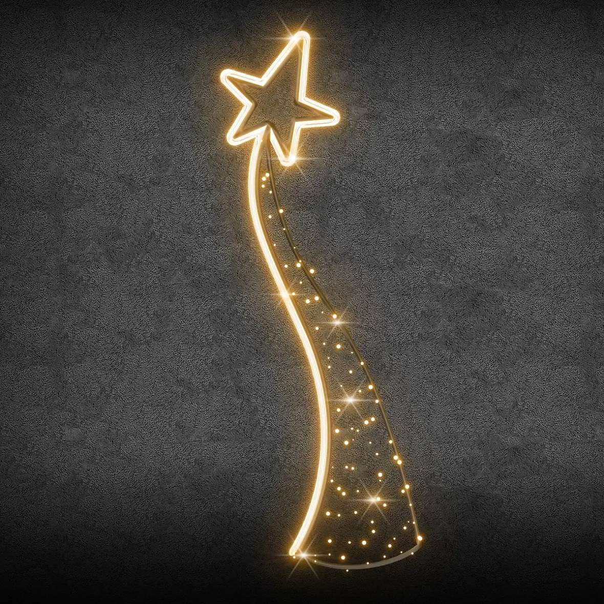 Easy Fix 2D LED comet light decor, 60 × 170 cm, warm white, public lighting decor, aluminium