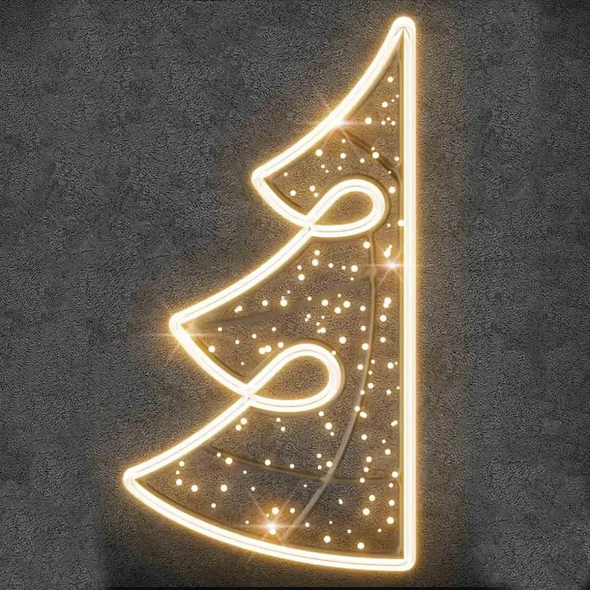 Easy Fix 2D LED half tree light, 80 × 150 cm, warm white, public lighting decor, aluminium