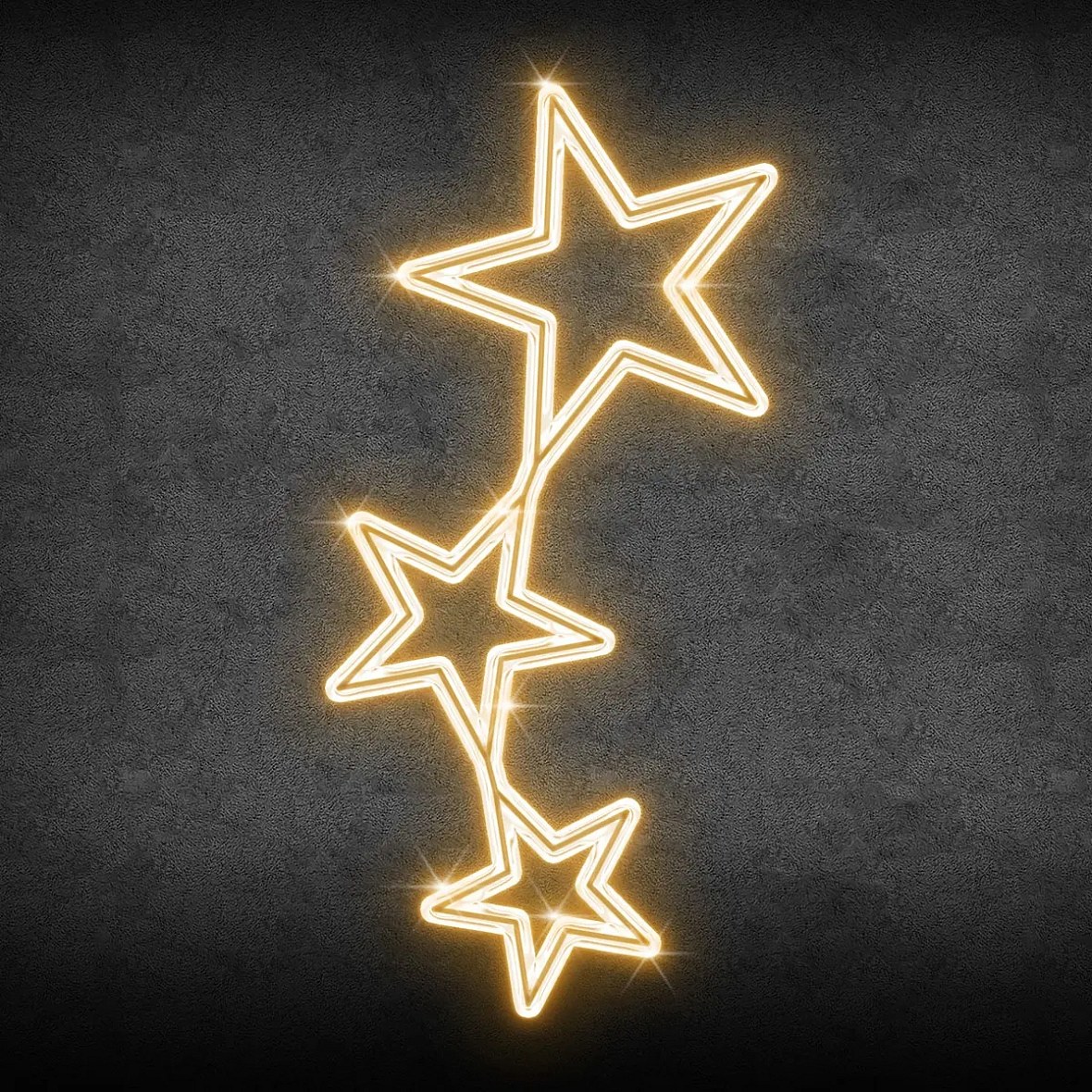 Easy Fix 2D LED light decor for public lighting stars, 125 × 280 cm, warm white, aluminium