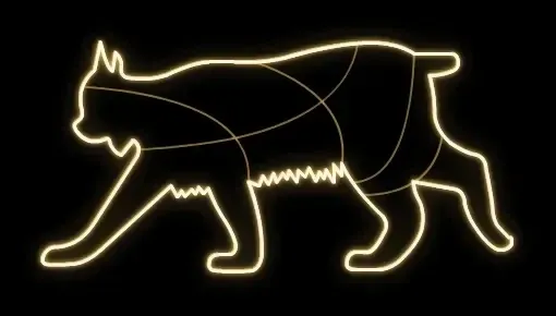 Easy Fix 2D LED light feature, 220 × 110 × 60 cm, warm white, standing, 3D printed, aluminium