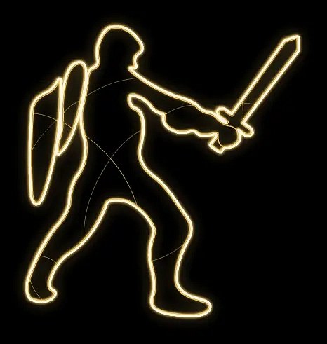 Easy Fix 2D LED Light Knight I, 200 x 180 x 59 cm, warm white, freestanding, 3D-printed