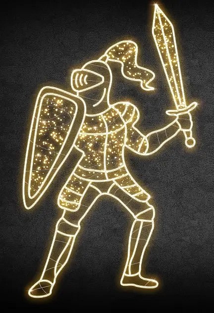 Eco Fix 2D LED Light Knight, 135 × 210 × 60 cm, warm white, standing, 3D printing
