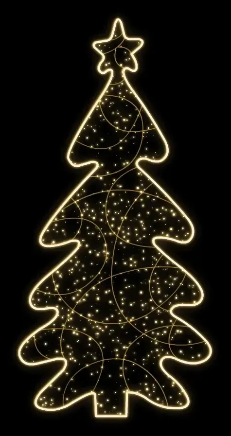 Easy Fix 2D LED light tree, 235 × 135 × 60 cm, warm white, standing, 3D printing
