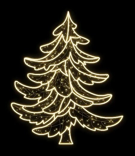 Easy Fix 2D LED tree light, 242 × 180 cm, warm white, standing, 3D printing