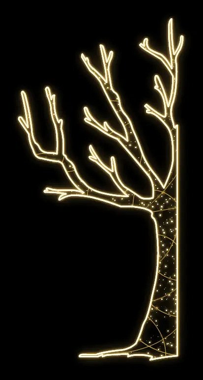 Easy Fix 2D LED tree light, left, 120 × 245 × 60 cm, warm white, standing, 3D printing