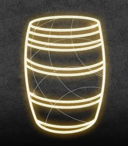 Easy Fix 2D LED light barrel, 110 × 68 cm, warm white, standing, 3D printed, aluminium