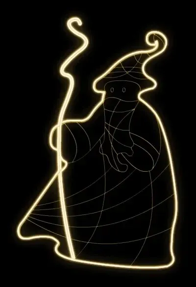 Eco Fix 2D LED light wizard, 225 × 145 × 60 cm, warm white, standing, 3D printing