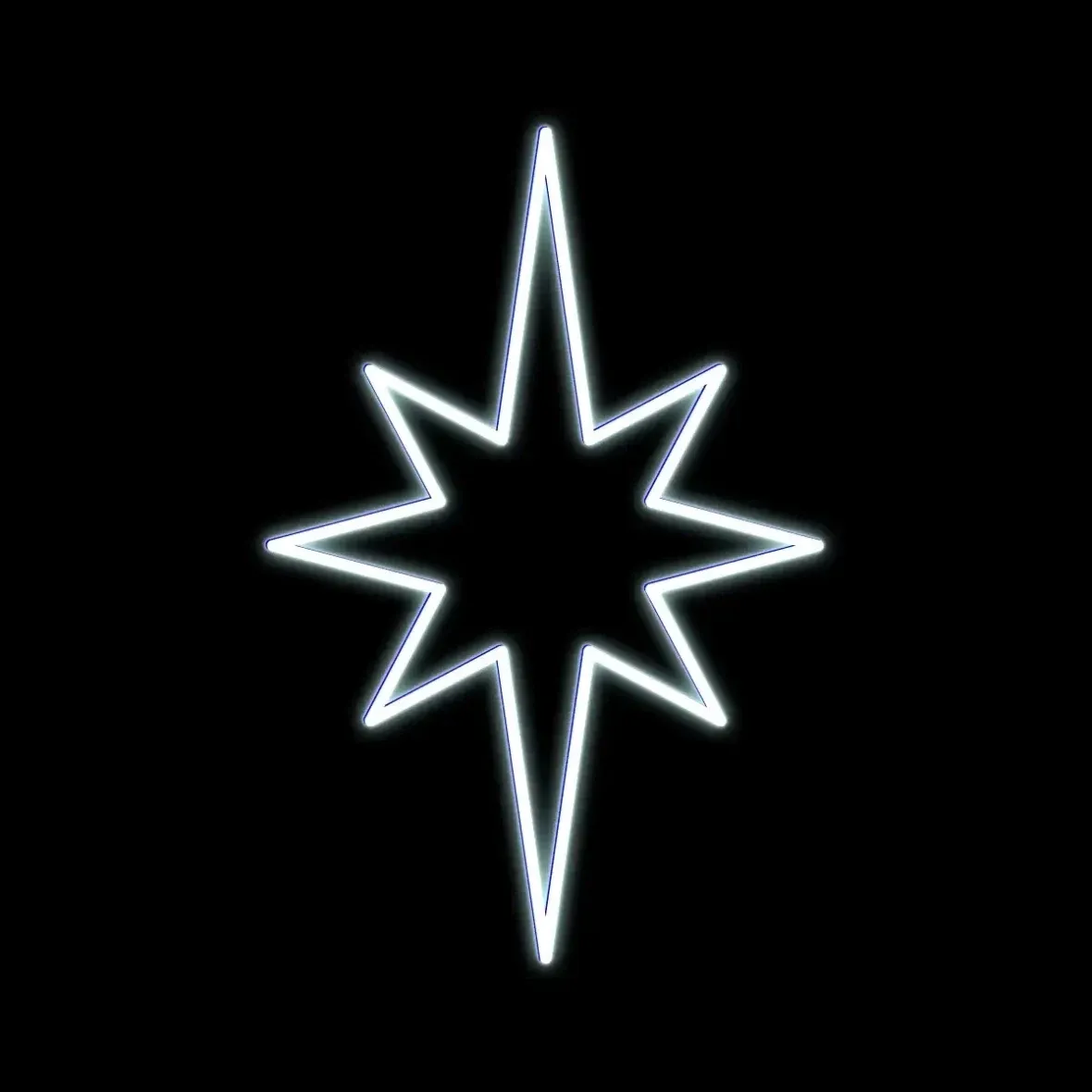 Easy Fix 2D LED star light X., 78 × 103 cm, icy white, hanging, 3D printed, white