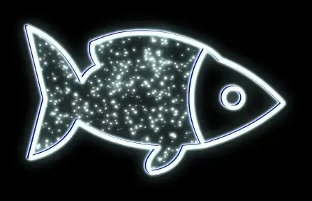 Easy Fix 2D light fish, 90 × 150 cm, ice white, standing, aluminium