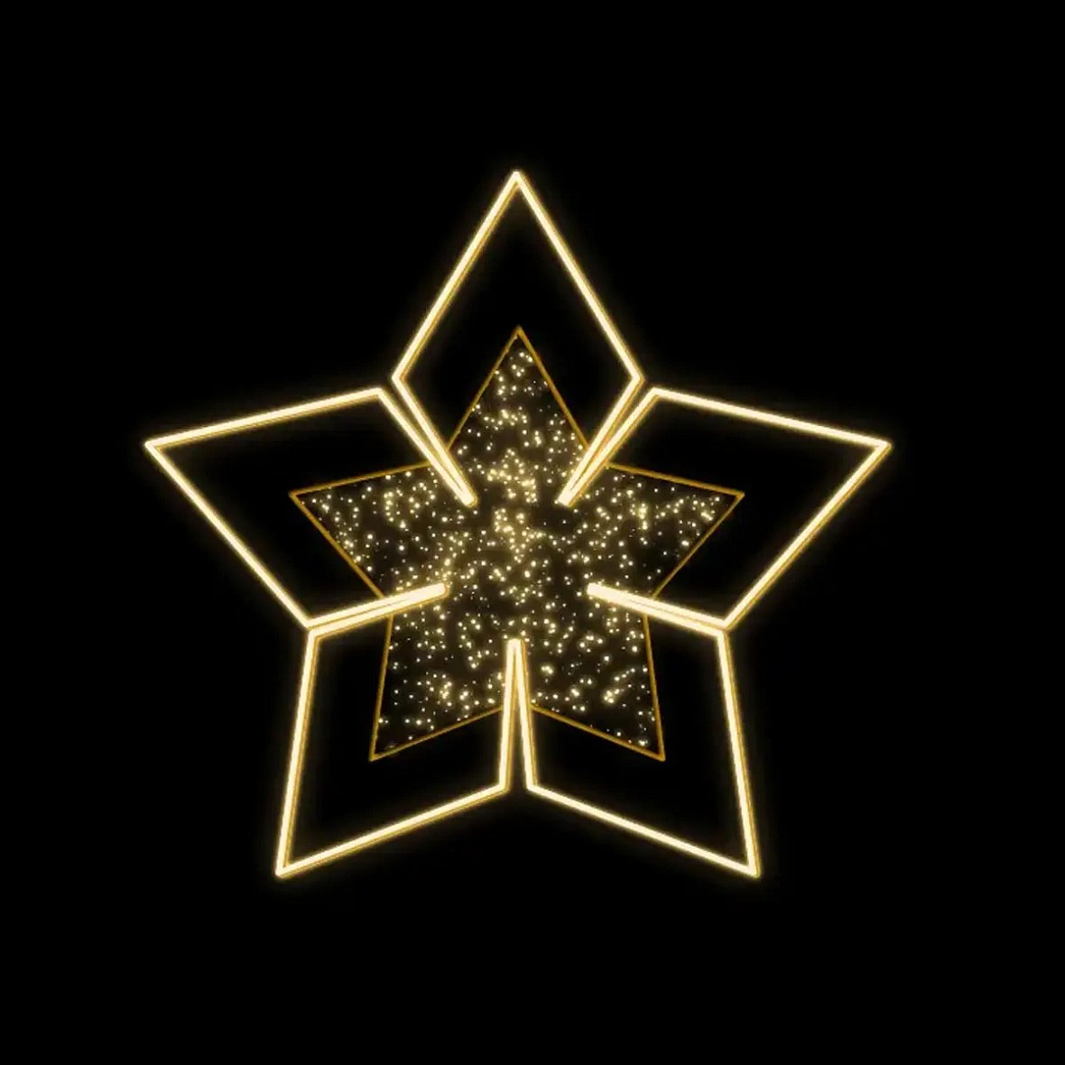 Easy Fix 2D LED star light, star anise III, Ø 150 cm, warm white, hanging, aluminium