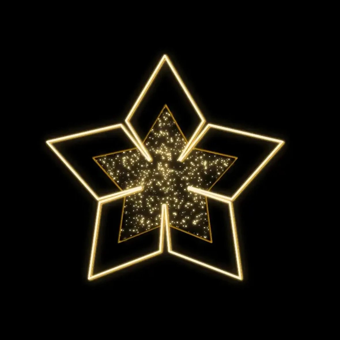 Easy Fix 2D LED star light, star anise III, Ø 150 cm, warm white, hanging, aluminium