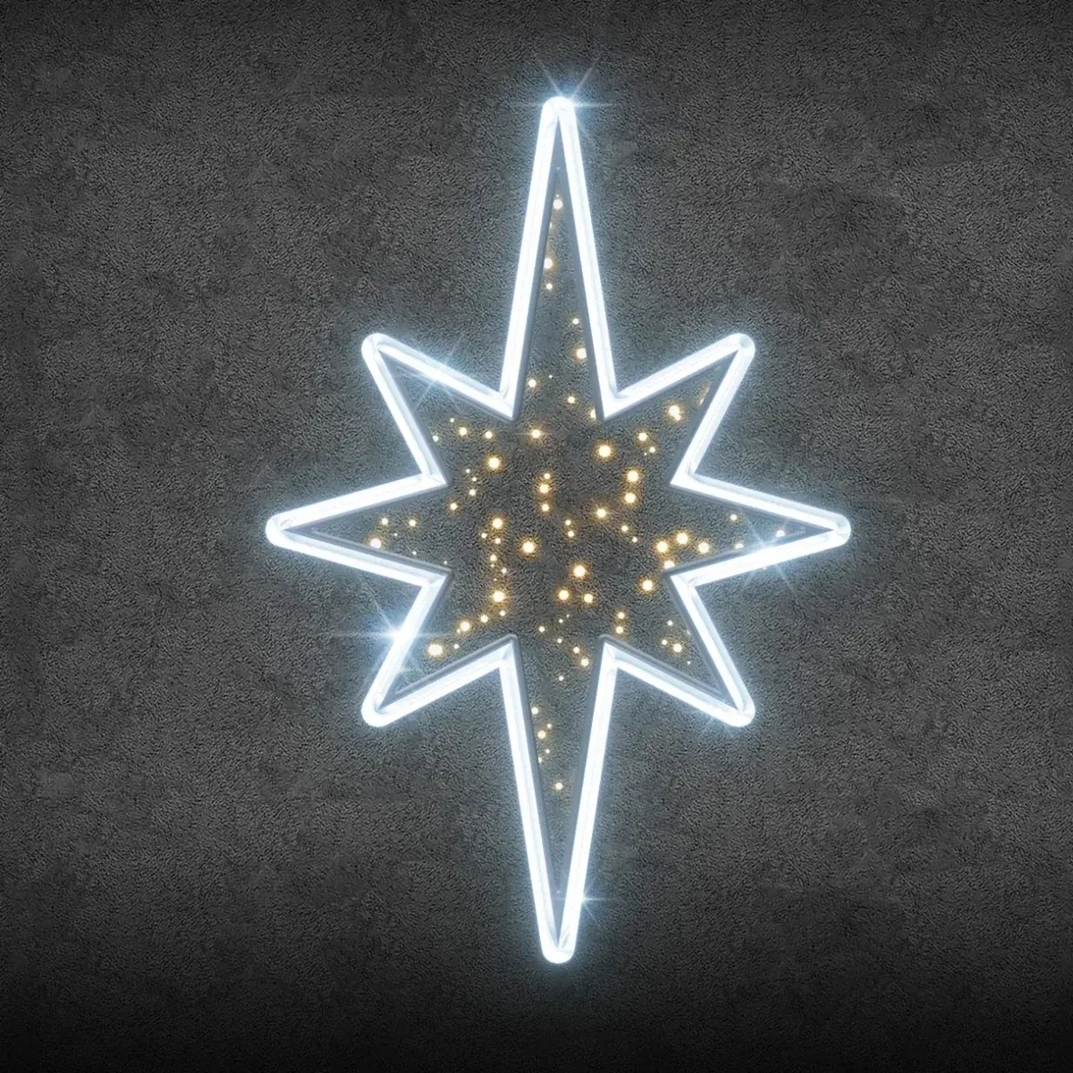 Easy Fix 2D LED star light V., 60 × 86 × 5 cm, icy white, hanging, warm white, 3D printing