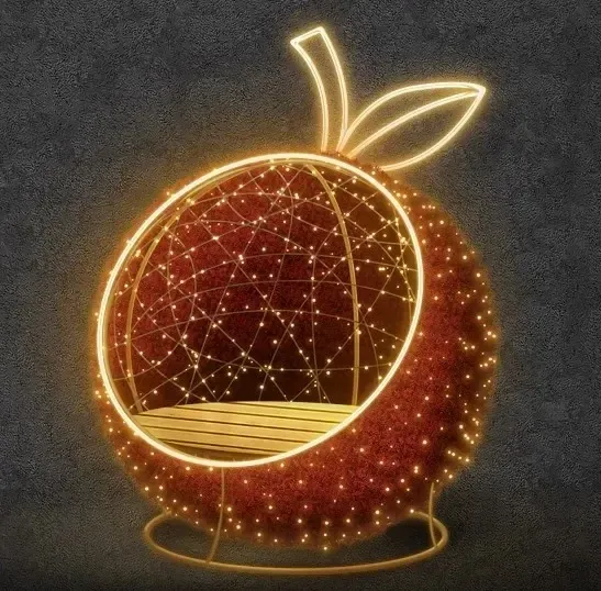 3D LED light apple, seating, diameter 150 cm, warm white, 36 V, 25.9 W, 2 parts