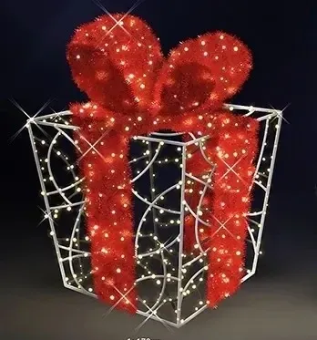 Eco Fix 3D LED light gift, 120 × 170 × 120 cm, warm white, aluminium