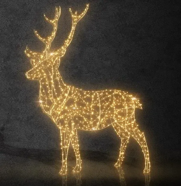 Eco Fix 3D LED light deer 500 cm, ice white, aluminium