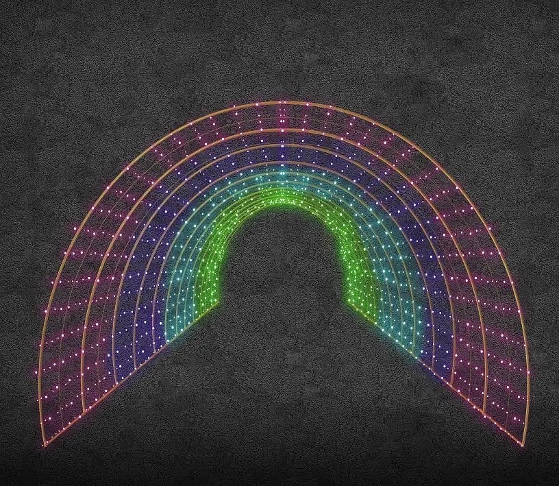 Twinkly 3D LED light tunnel RGB 340 × 220 × 200 cm