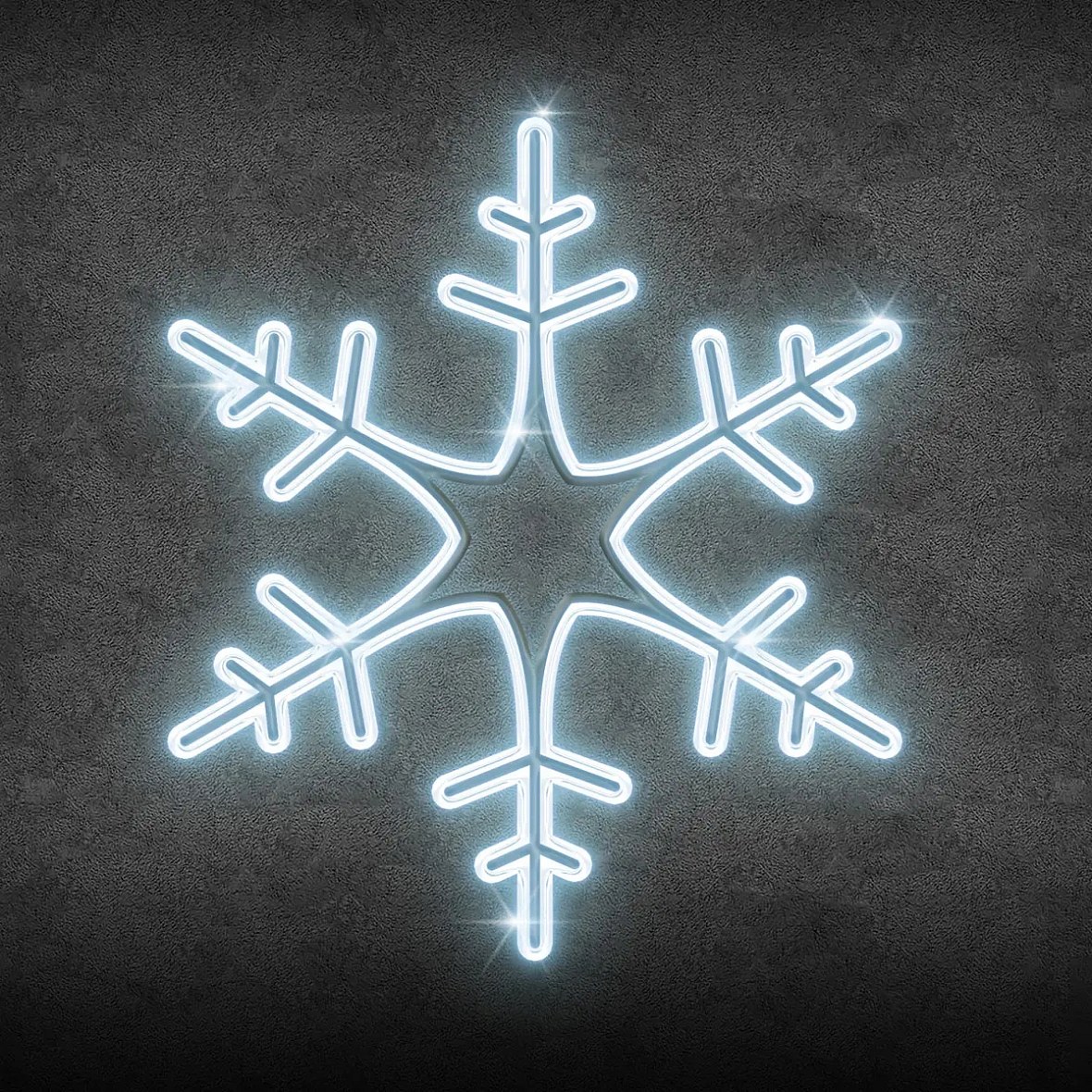 2D LED Snowflake XXIII, hanging, 75 cm diameter, ice white, 3D printed, white