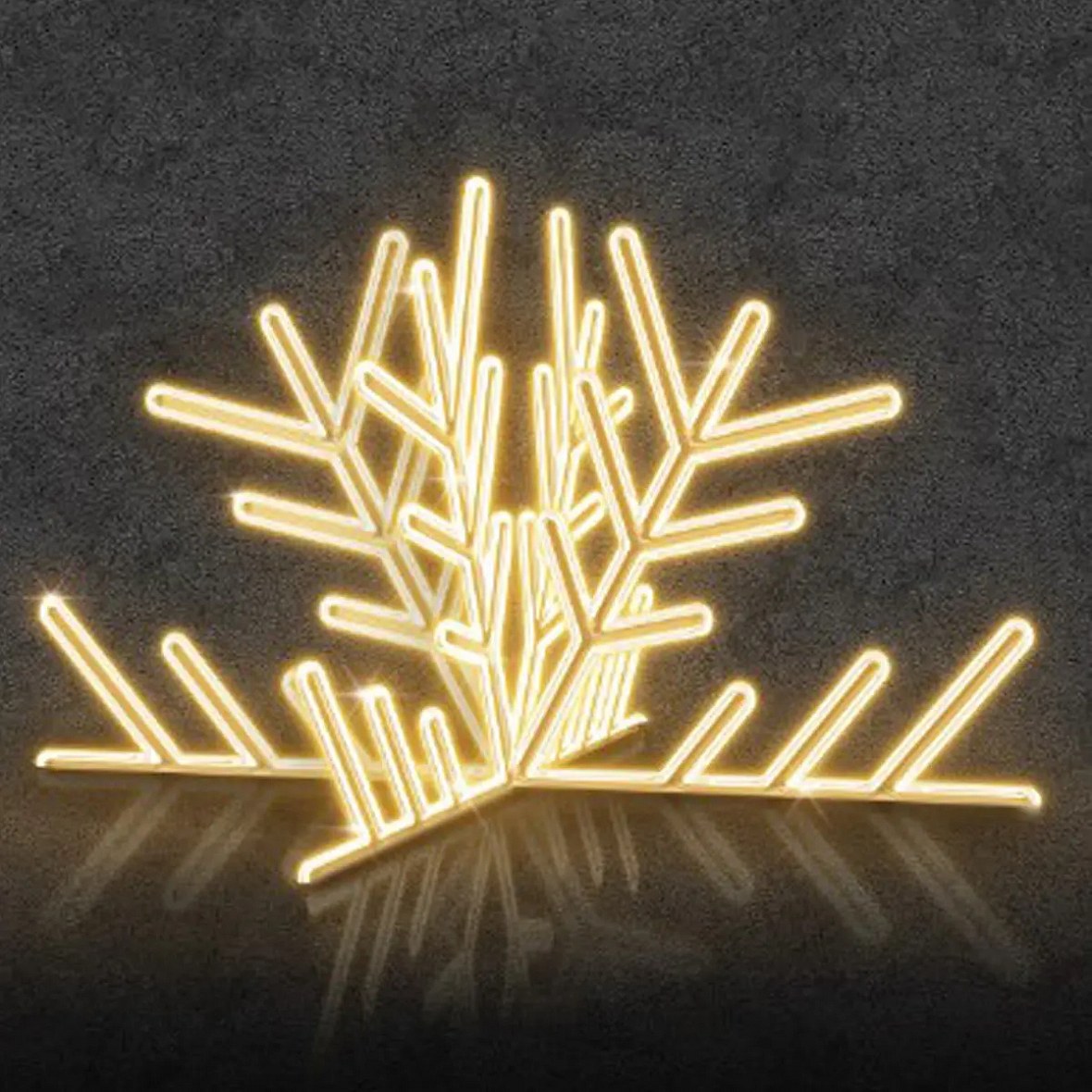 Easy Fix 3D LED half-flake light, 300 × 155 × 300 cm, warm white, aluminium