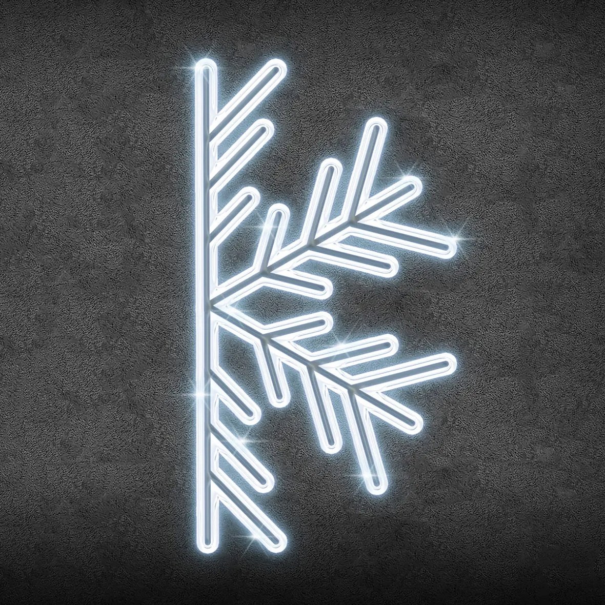 2D LED half-flake light II, hanging, 200 × 100 cm, icy white, aluminium