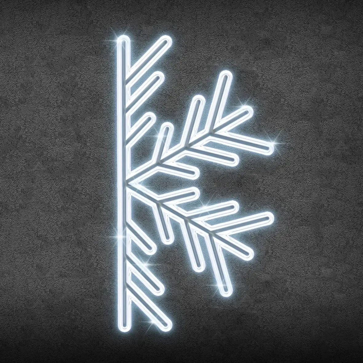 2D LED half-flake light II, hanging, 200 × 100 cm, icy white, aluminium