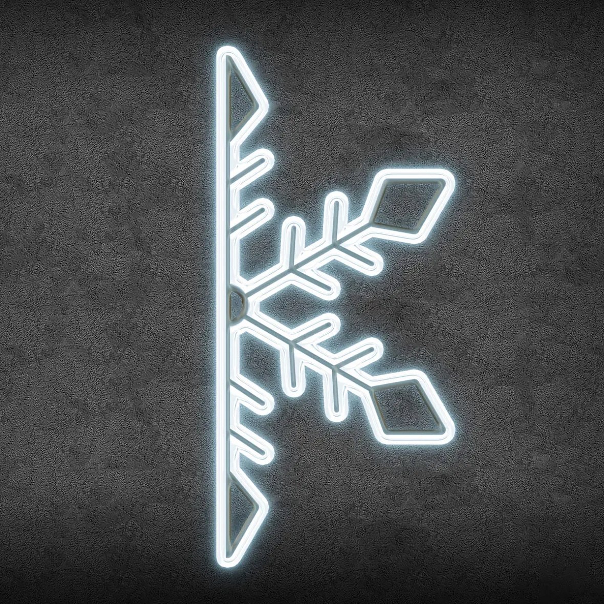 2D LED Half Flake III, hanging, 70 × 150 cm, ice white, aluminium