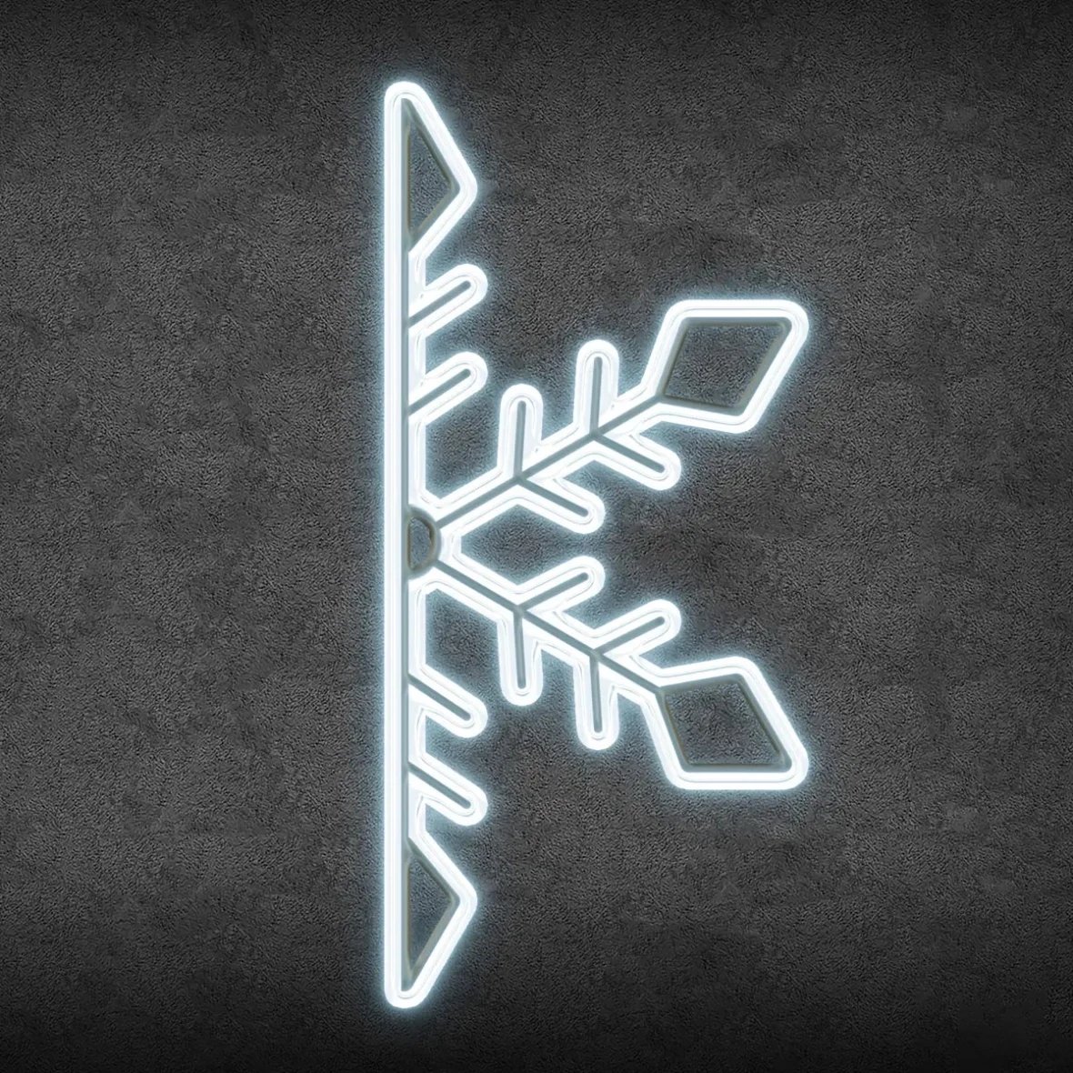 2D LED Half Flake III, hanging, 70 × 150 cm, ice white, aluminium