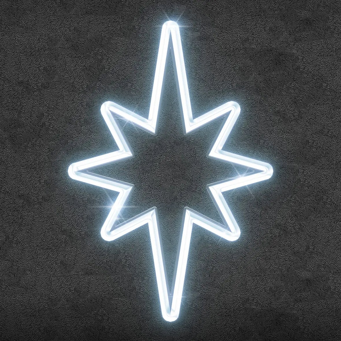 Easy Fix 2D LED light star for tree top, 35 × 50 cm, icy white, 3D printing