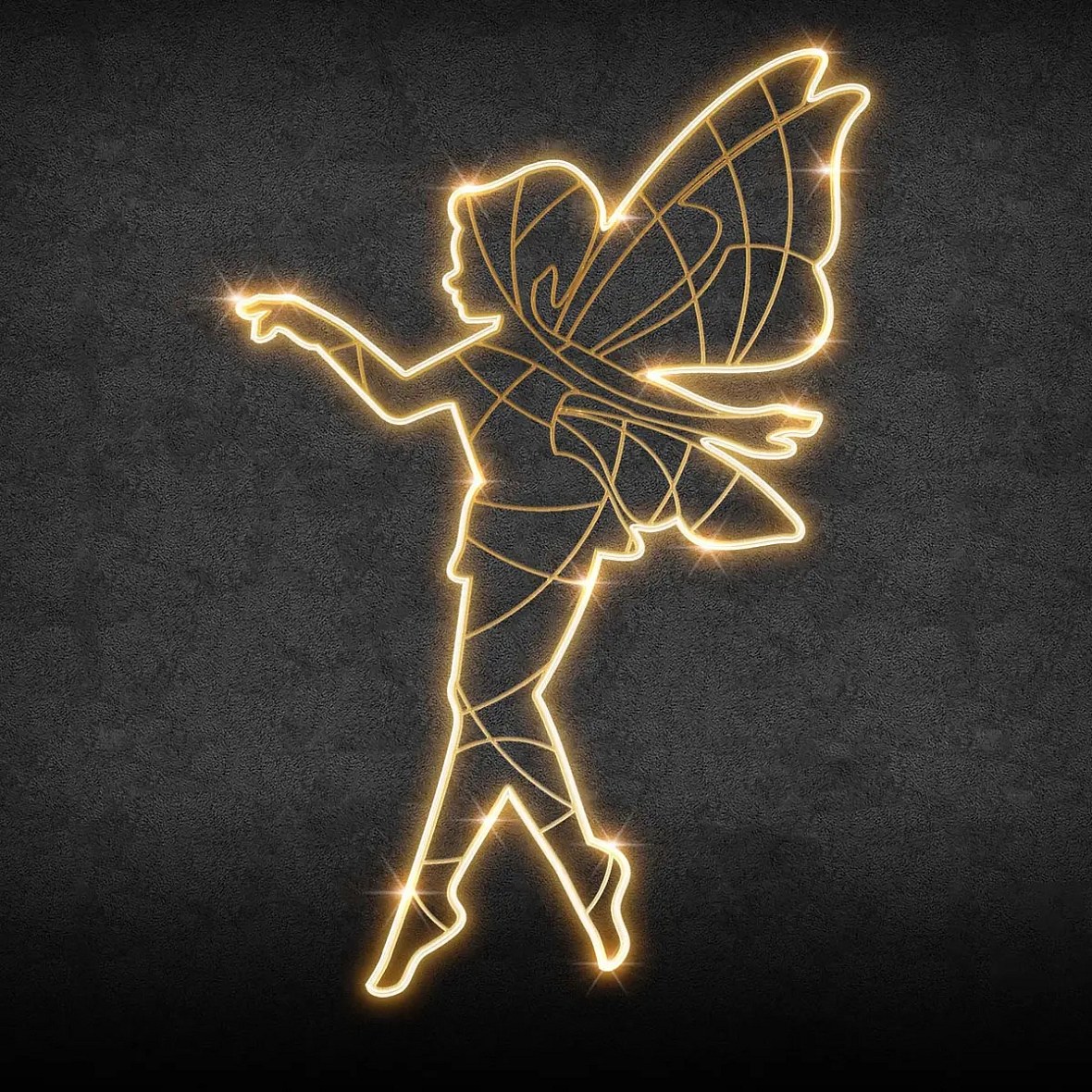 Easy Fix 2D LED light fairy IV, 145 × 220 cm, warm white, standing, 3D printing