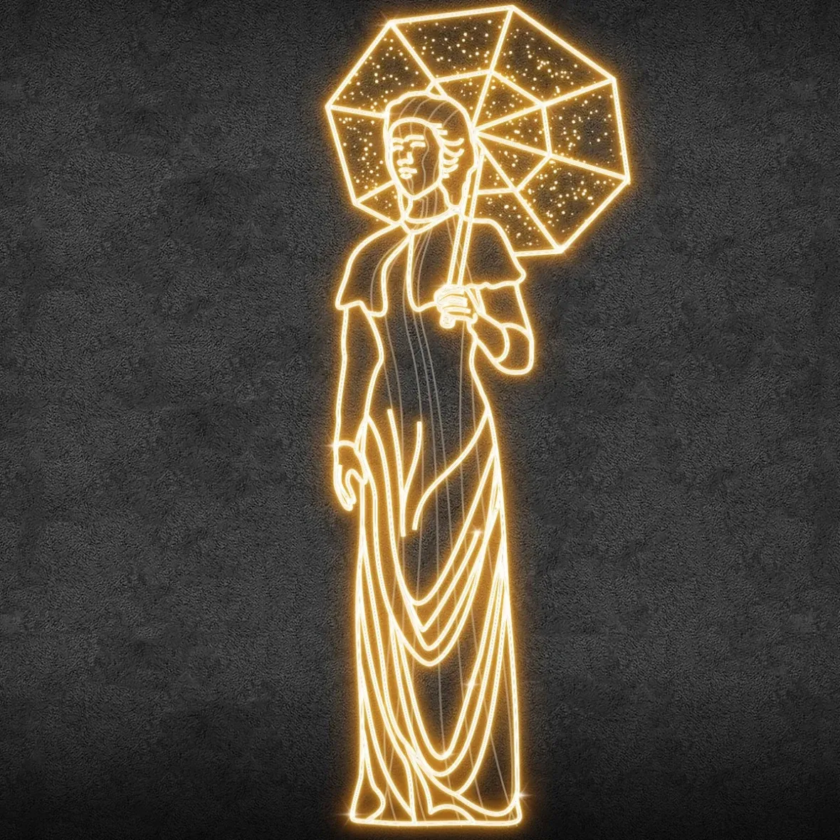 Eco Fix 2D Sissi with umbrella, 96 × 250 cm, warm white, standing, 3D printing