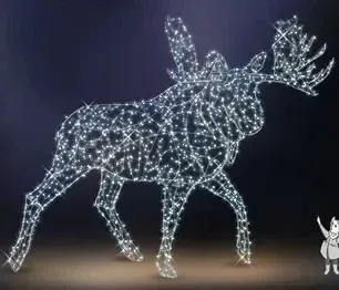 Eco Fix 3D LED light moose 450 cm, 2FA, cold white with Flash, aluminium