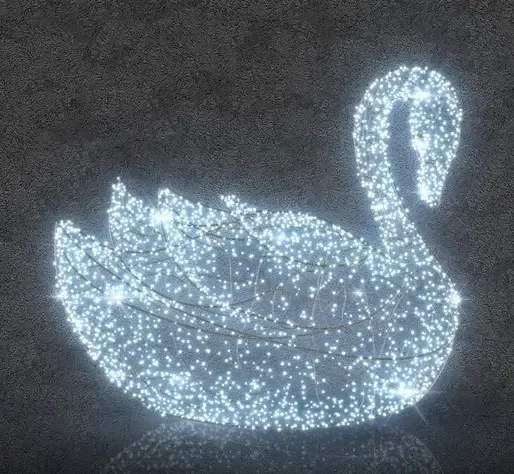 3D LED light swan B 160 cm, ice white, 36 V, 2 parts
