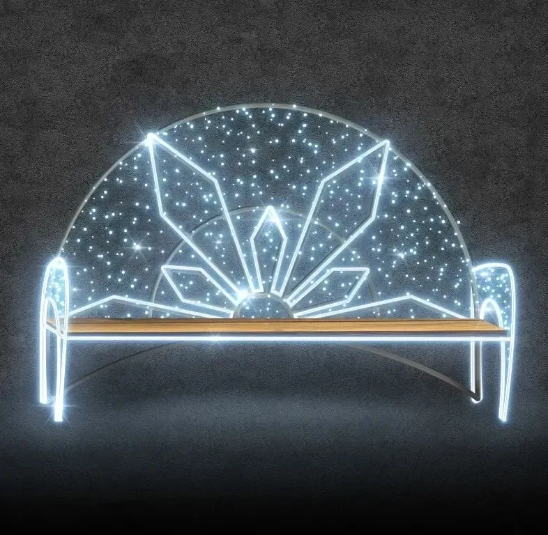Eco Fix 3D LED light bench with half float, 210 × 150 × 50 cm, icy white with Flash, 36 V, 38.8 W, 18.6 kg